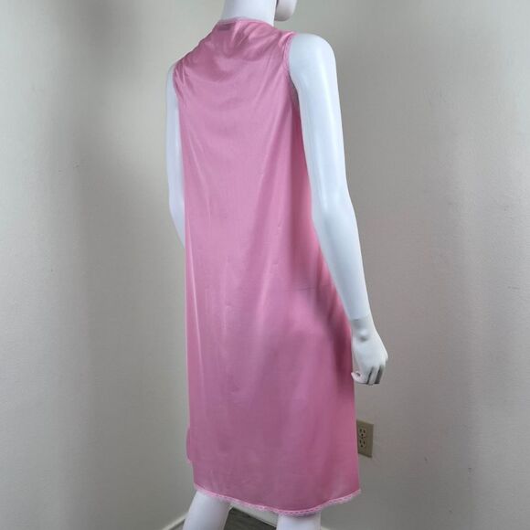 Vintage Union Cira Women Size S Pink Satin Lace Pullover Nightgown Semi Sheer - Picture 4 of 16